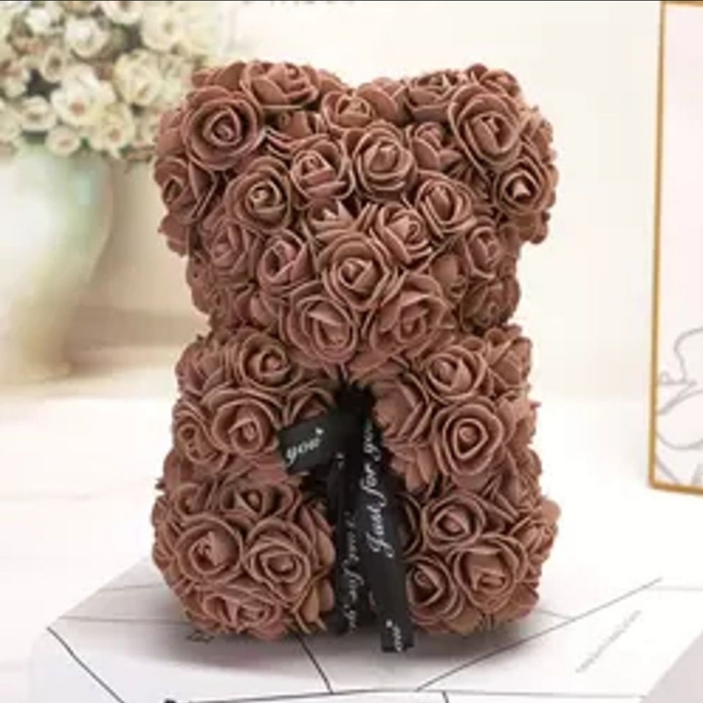 Rose Bear Floral Teddy Bear Pink or Red Flowers Valentine's Day Gift